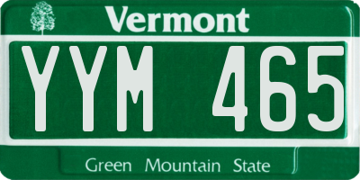 VT license plate YYM465