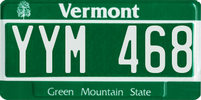 VT license plate YYM468