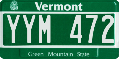 VT license plate YYM472