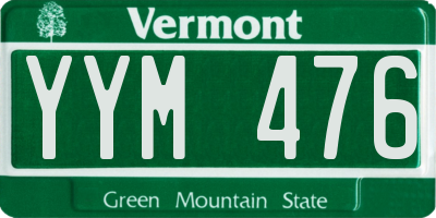 VT license plate YYM476