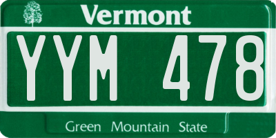 VT license plate YYM478