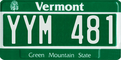 VT license plate YYM481