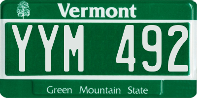 VT license plate YYM492