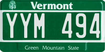 VT license plate YYM494