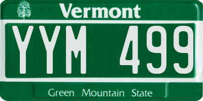 VT license plate YYM499