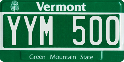 VT license plate YYM500