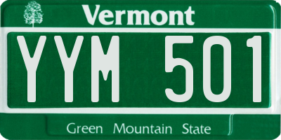 VT license plate YYM501