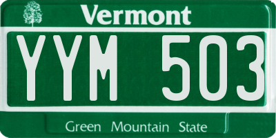 VT license plate YYM503