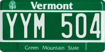 VT license plate YYM504