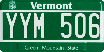VT license plate YYM506
