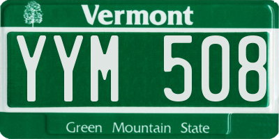 VT license plate YYM508
