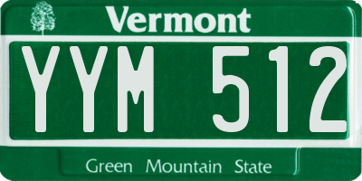 VT license plate YYM512