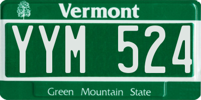 VT license plate YYM524