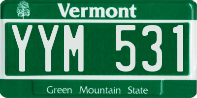 VT license plate YYM531