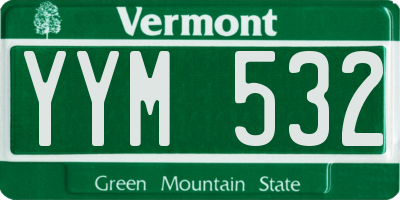 VT license plate YYM532