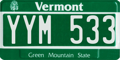VT license plate YYM533