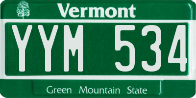 VT license plate YYM534