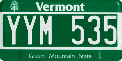 VT license plate YYM535