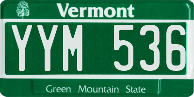 VT license plate YYM536