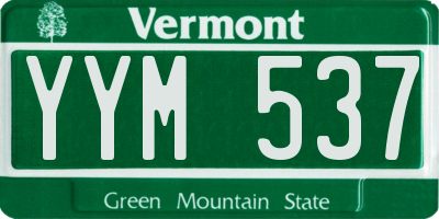 VT license plate YYM537