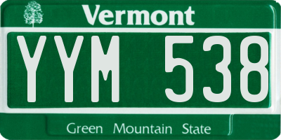 VT license plate YYM538