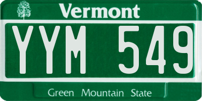 VT license plate YYM549