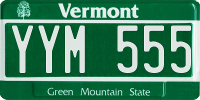 VT license plate YYM555
