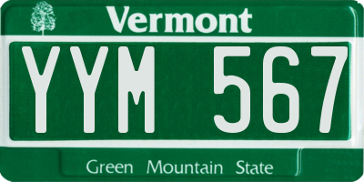 VT license plate YYM567