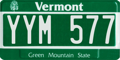 VT license plate YYM577
