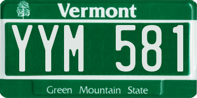 VT license plate YYM581