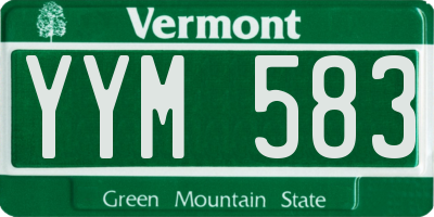 VT license plate YYM583