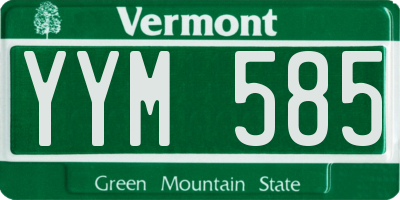 VT license plate YYM585