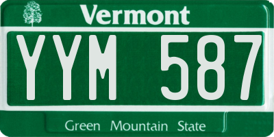 VT license plate YYM587
