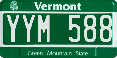 VT license plate YYM588