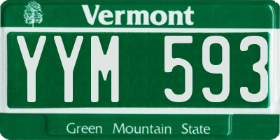 VT license plate YYM593