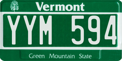 VT license plate YYM594