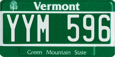 VT license plate YYM596