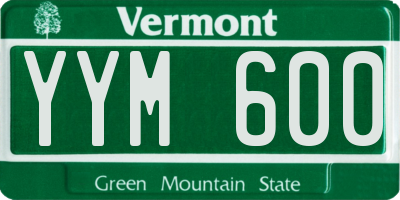 VT license plate YYM600