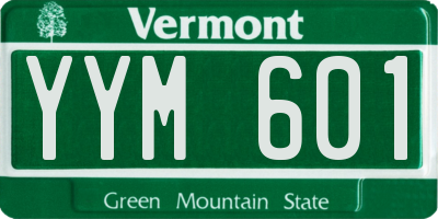 VT license plate YYM601