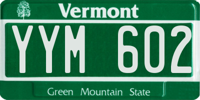 VT license plate YYM602