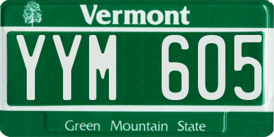 VT license plate YYM605