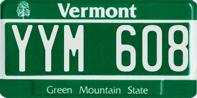 VT license plate YYM608