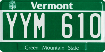 VT license plate YYM610