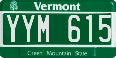 VT license plate YYM615