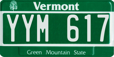 VT license plate YYM617