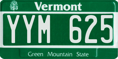 VT license plate YYM625