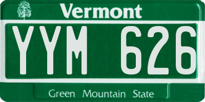 VT license plate YYM626