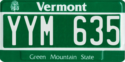 VT license plate YYM635