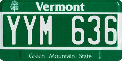 VT license plate YYM636