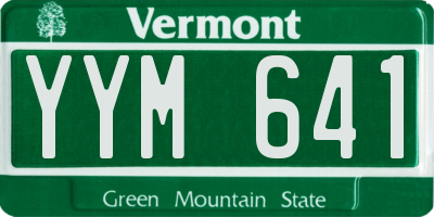 VT license plate YYM641